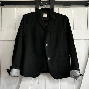 Black Blazer with Striped Cuffs